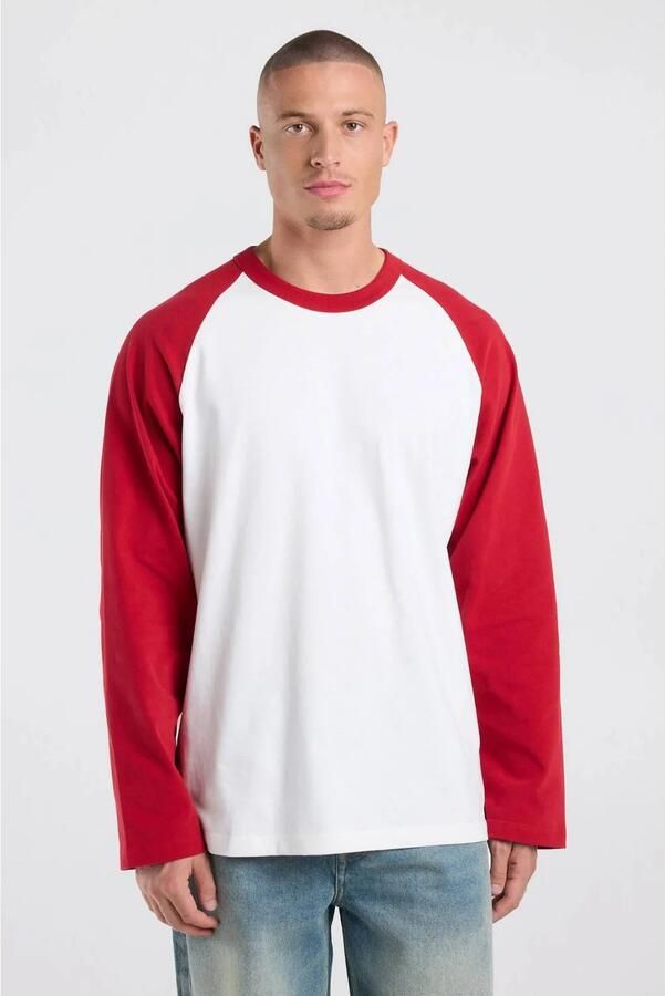 America Today relaxed fit longsleeve rood