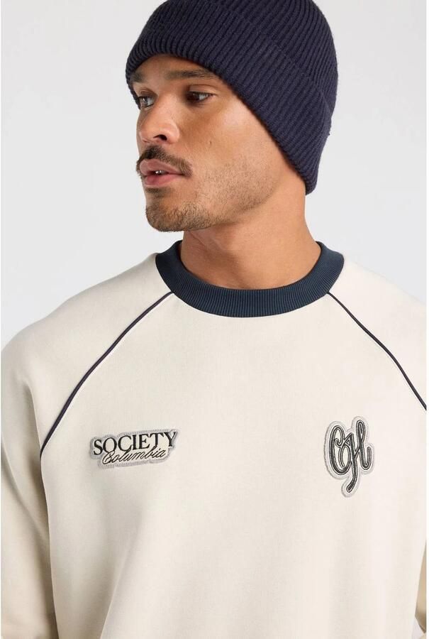 America Today relaxed fit sweater met patches ecru - Foto 2