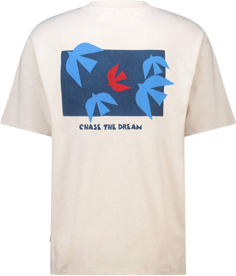 America Today relaxed fit T-shirt met backprint beige - Foto 2