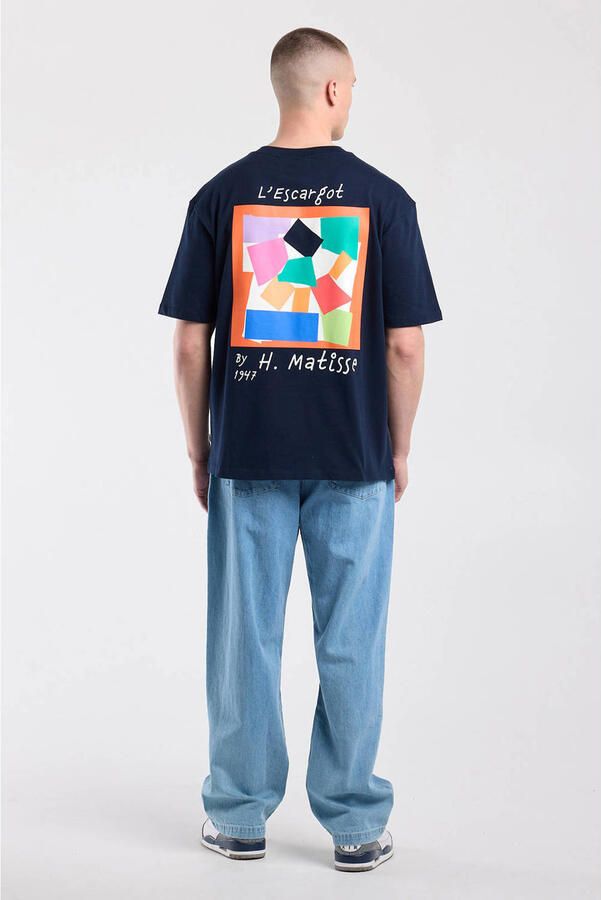 America Today relaxed fit T-shirt met backprint blauw - Foto 3