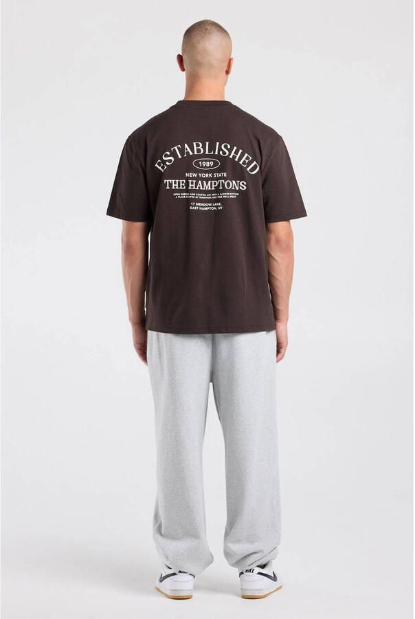 America Today relaxed fit T-shirt met backprint bruin - Foto 3