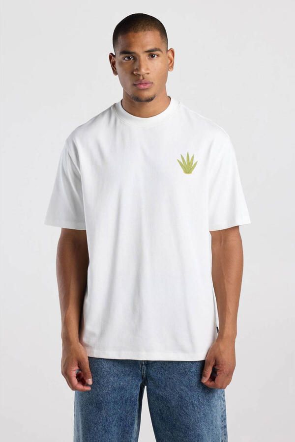 America Today relaxed fit T-shirt met backprint wit
