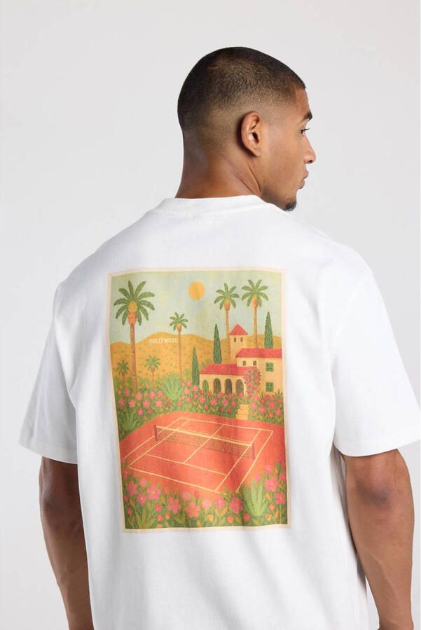 America Today relaxed fit T-shirt met backprint wit - Foto 2