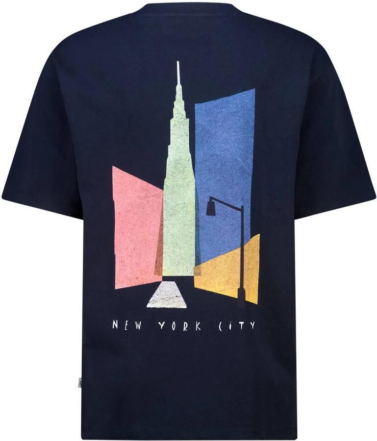 America Today relaxed fit T-shirt met backprint donkerblauw - Foto 2