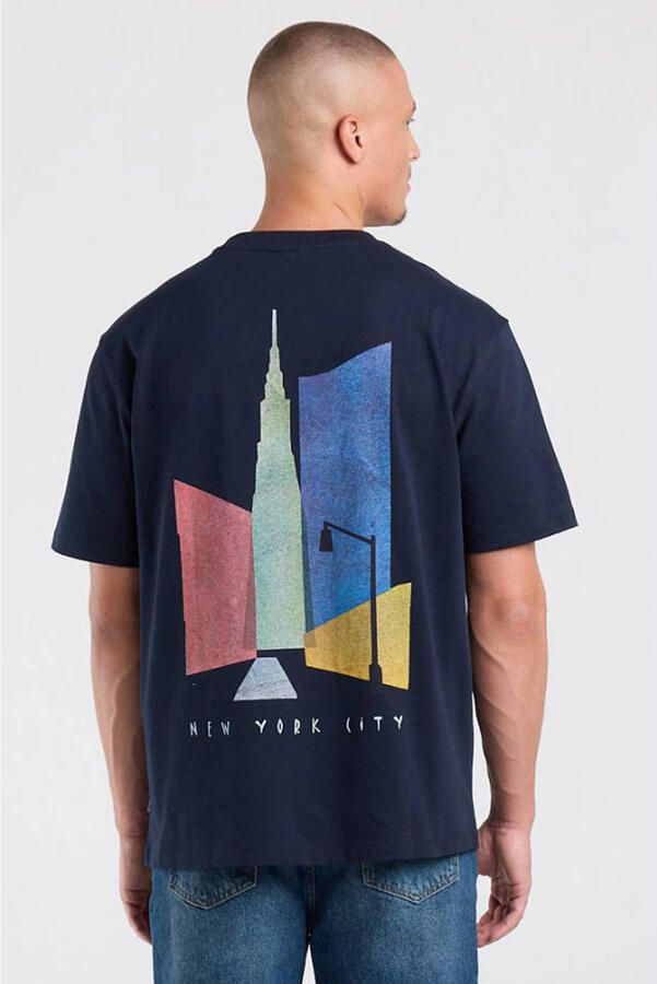 America Today relaxed fit T-shirt met backprint donkerblauw - Foto 2