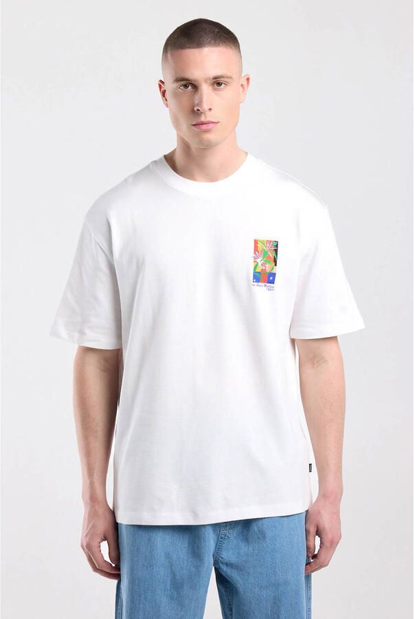 America Today relaxed fit T-shirt met backprint ecru