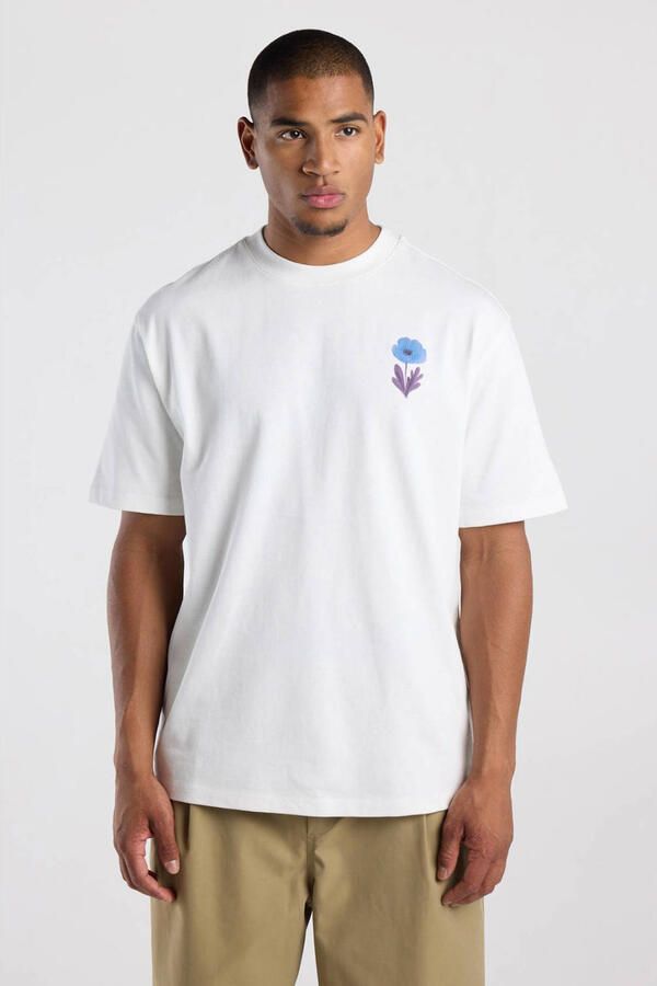 America Today relaxed fit T-shirt met backprint wit