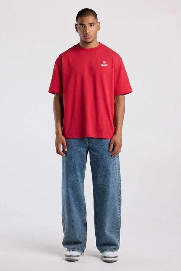 America Today relaxed fit T-shirt met backprint red port - Foto 3