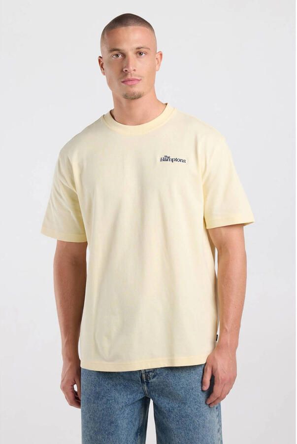 America Today relaxed fit T-shirt met backprint vanilla