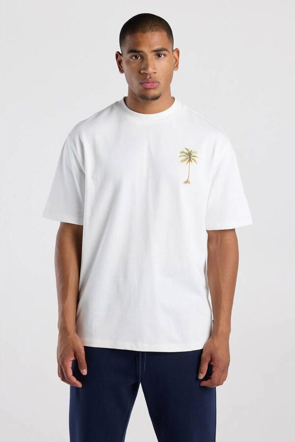 America Today relaxed fit T-shirt met backprint wit