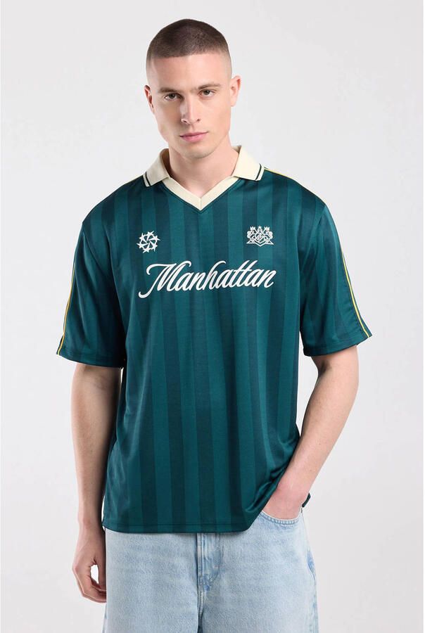 America Today relaxed fit T-shirt met print groen