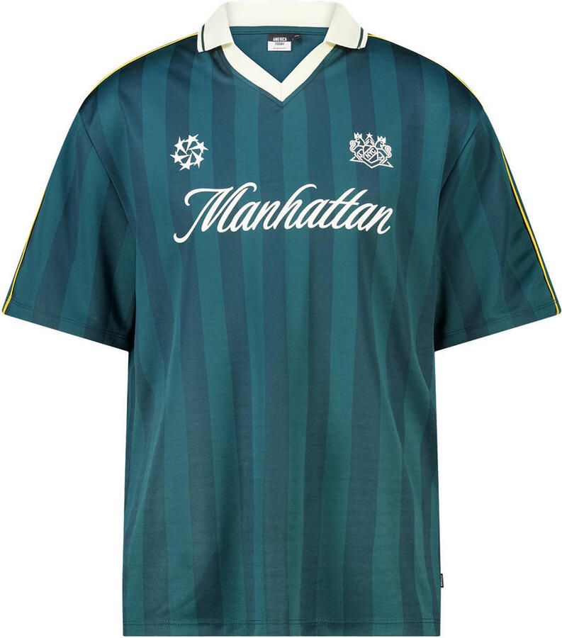 America Today relaxed fit T-shirt met print groen - Foto 3