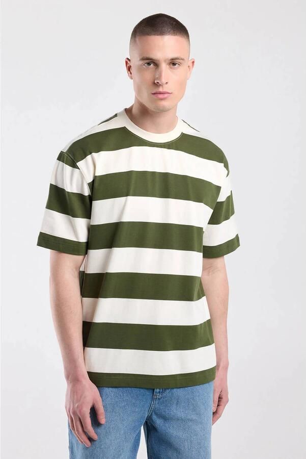 America Today relaxed gestreept T-shirt groen