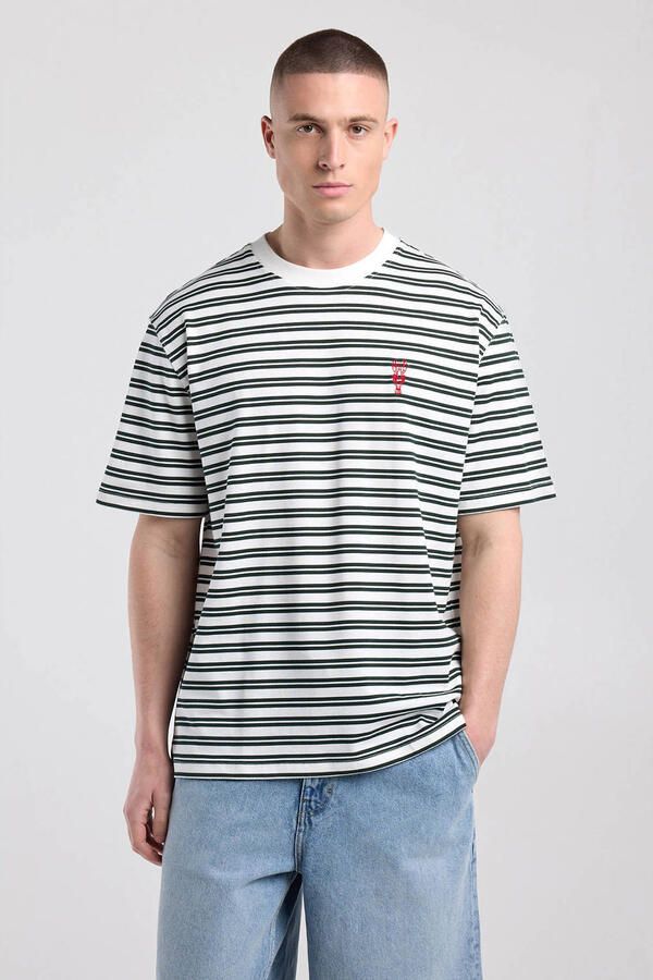 America Today relaxed gestreept T-shirt groen