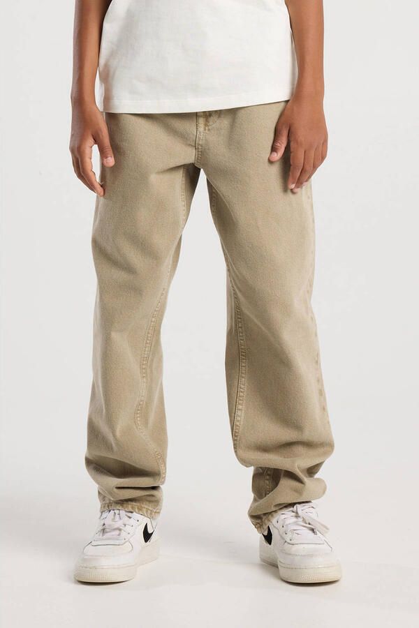 America Today relaxed  waist loose fit jeans beige