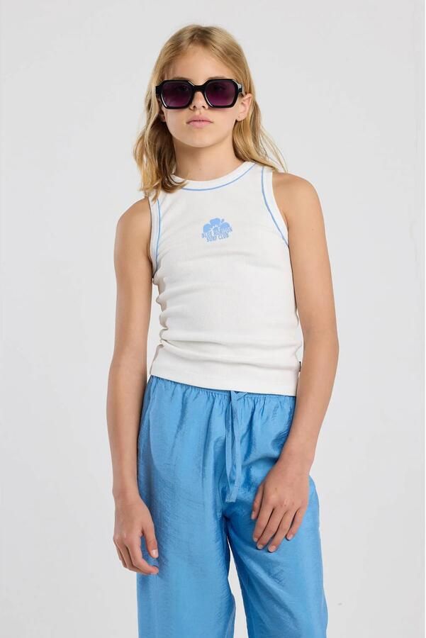 America Today singlet wit rib gebreid