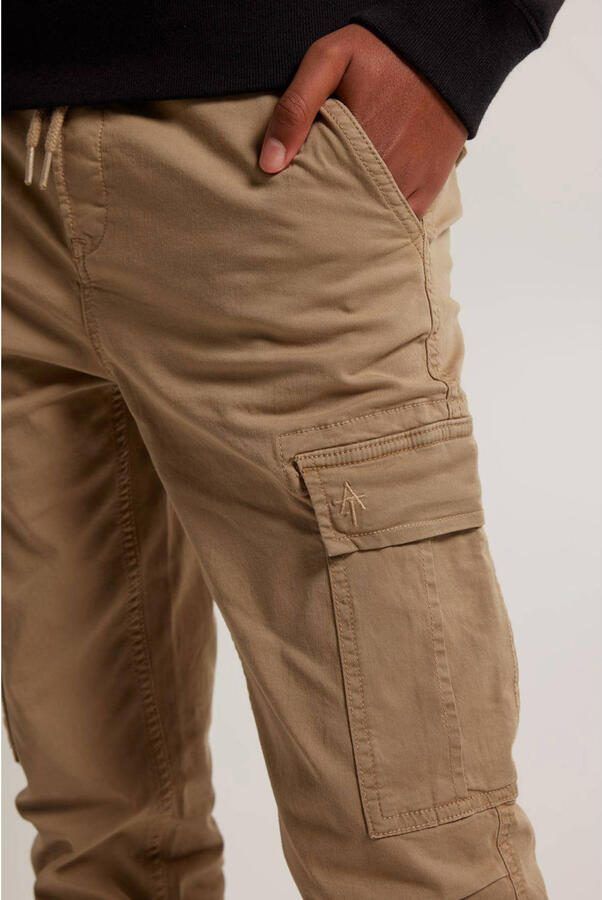 America Today slim fit cargobroek Pharrel JR zand Beige Jongens Stretchkatoen 122 128 - Foto 2