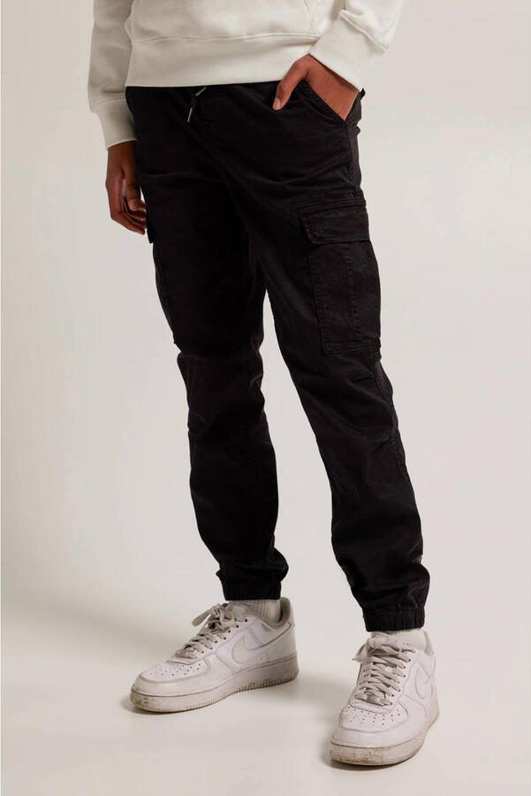 America Today slim fit cargobroek Pharrel JR zwart Jongens Stretchkatoen 122 128 - Foto 2