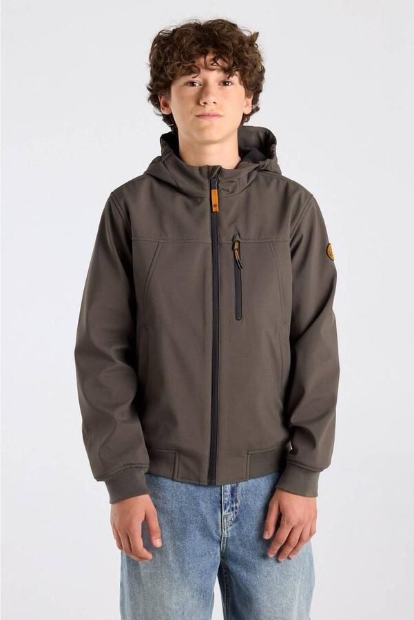 America Today softshelljas grijs Jongens Polyester Capuchon Effen - Foto 3