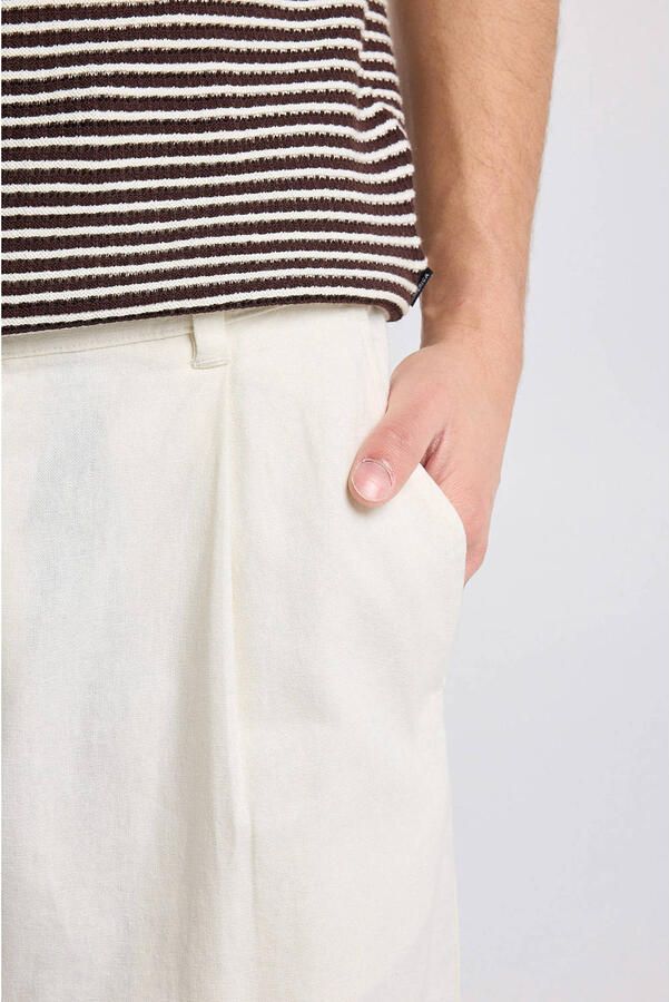 America Today straight casual broek met linnen ecru - Foto 2