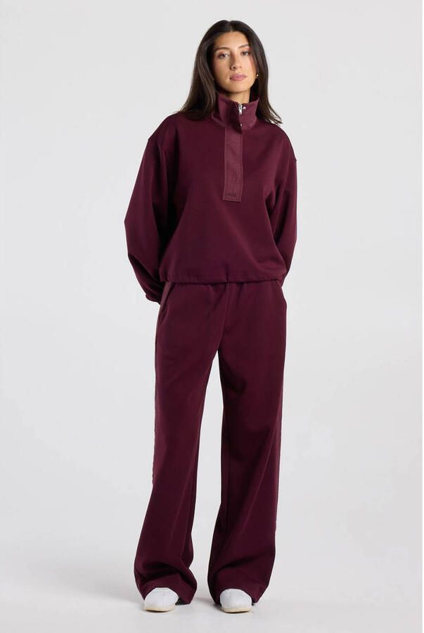 America Today straight leg casual broek donkerrood - Foto 3