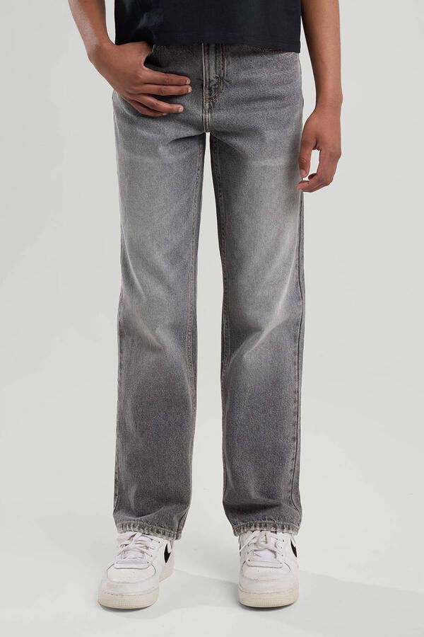 America Today straight leg jeans high waist grey denim