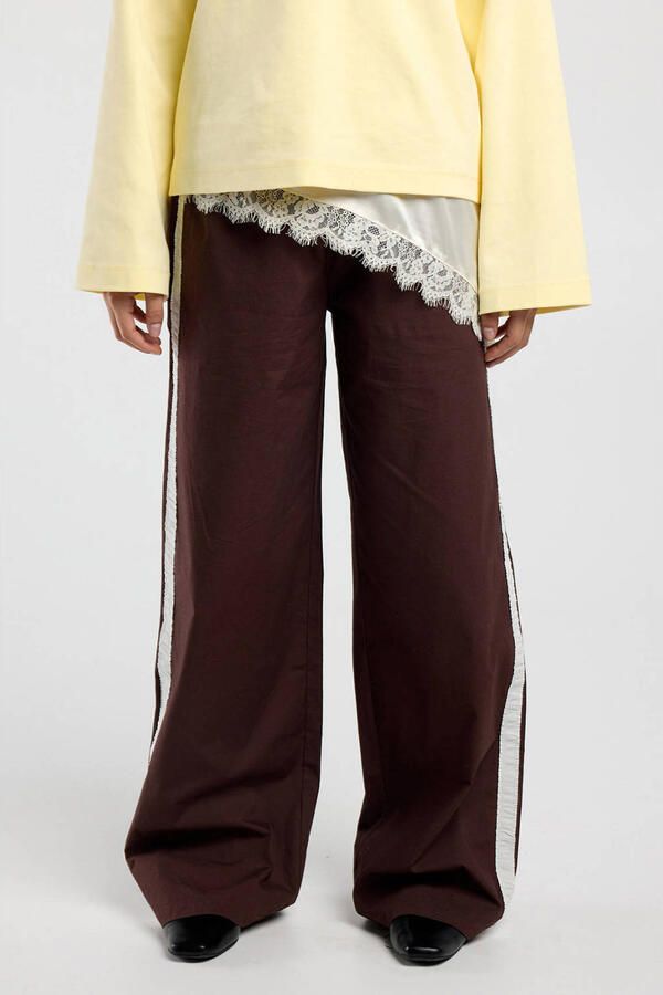 America Today straight regular waist casual broek donkerbruin