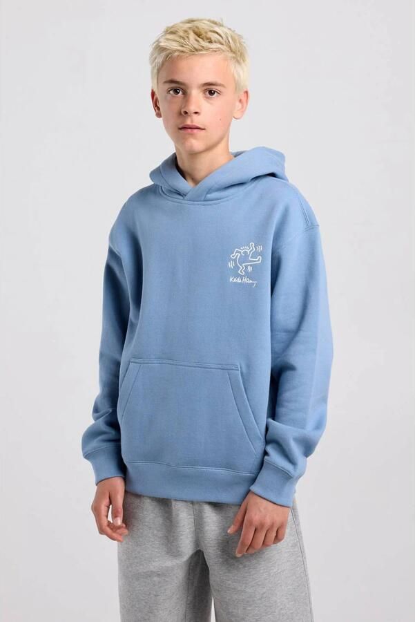 America Today sweat hoodie met backprint blauw