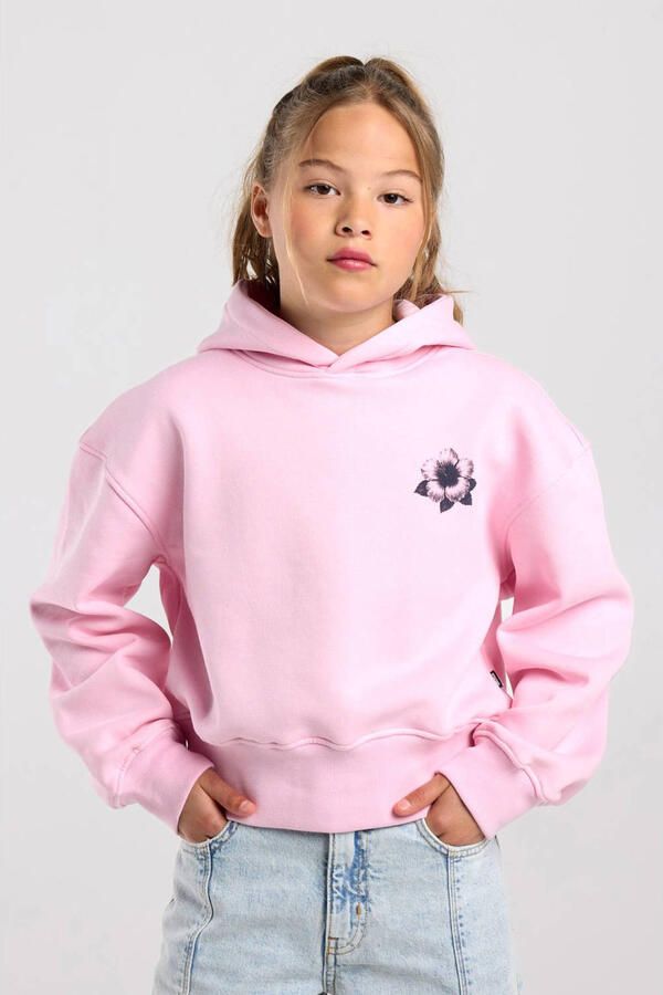 America Today sweat hoodie met backprint lichtroze