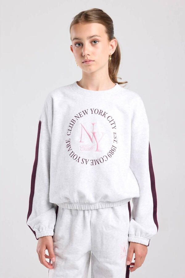 America Today sweat sweater met print grijs - Foto 2