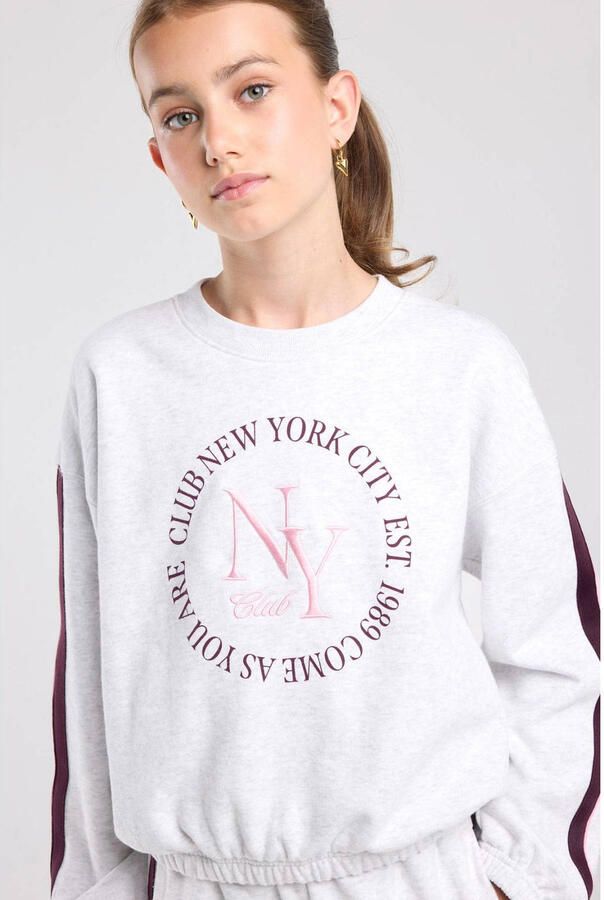America Today sweat sweater met print grijs