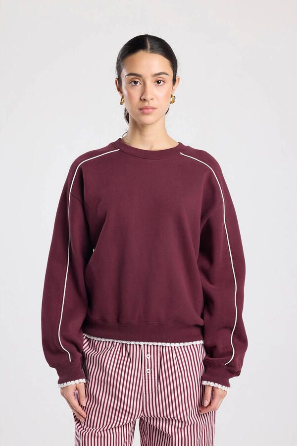 America Today sweater donkerrood