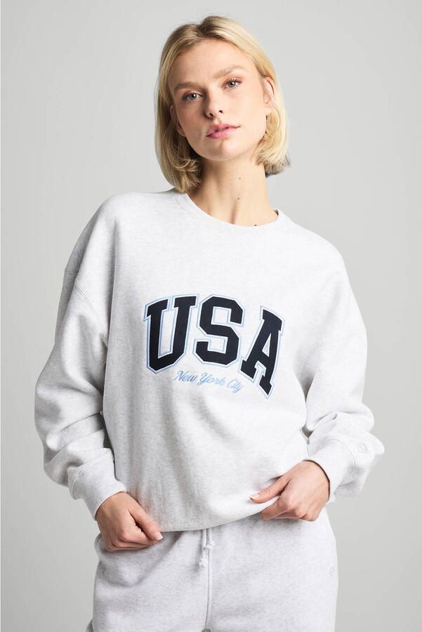 America Today sweater lichtgrijs - Foto 3