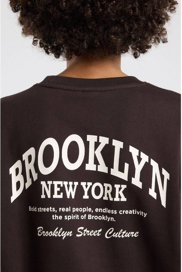 America Today sweater met backprint bruin Backprint - Foto 2