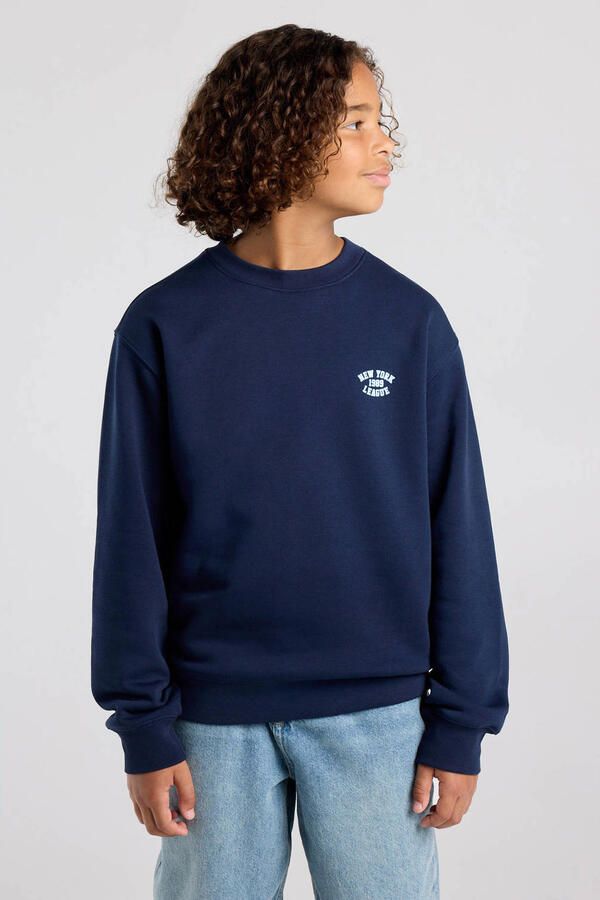 America Today sweater met backprint donkerblauw
