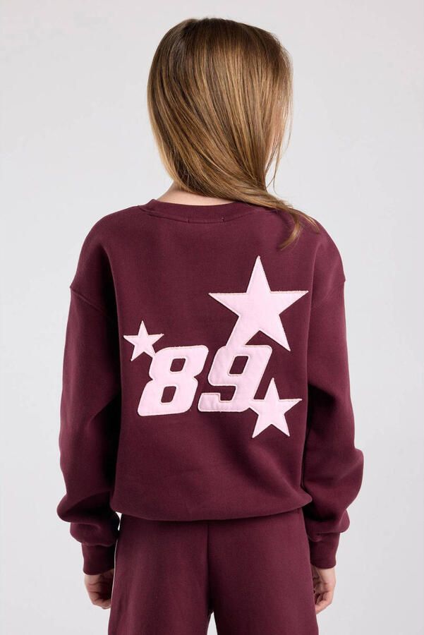America Today sweater met backprint donkerrood - Foto 2
