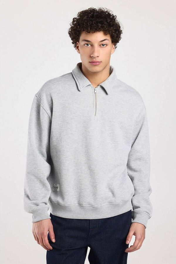 America Today sweater met backprint grijs