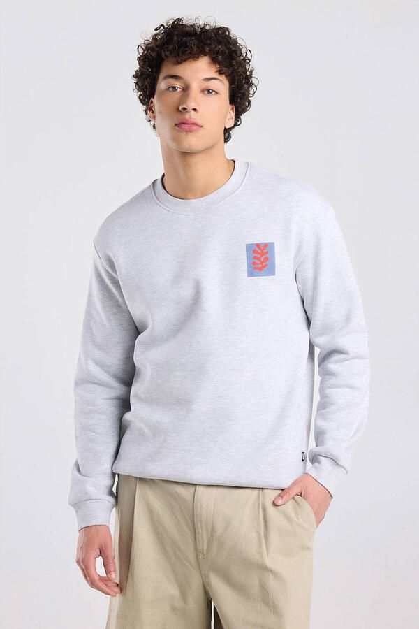 America Today sweater met backprint grijs
