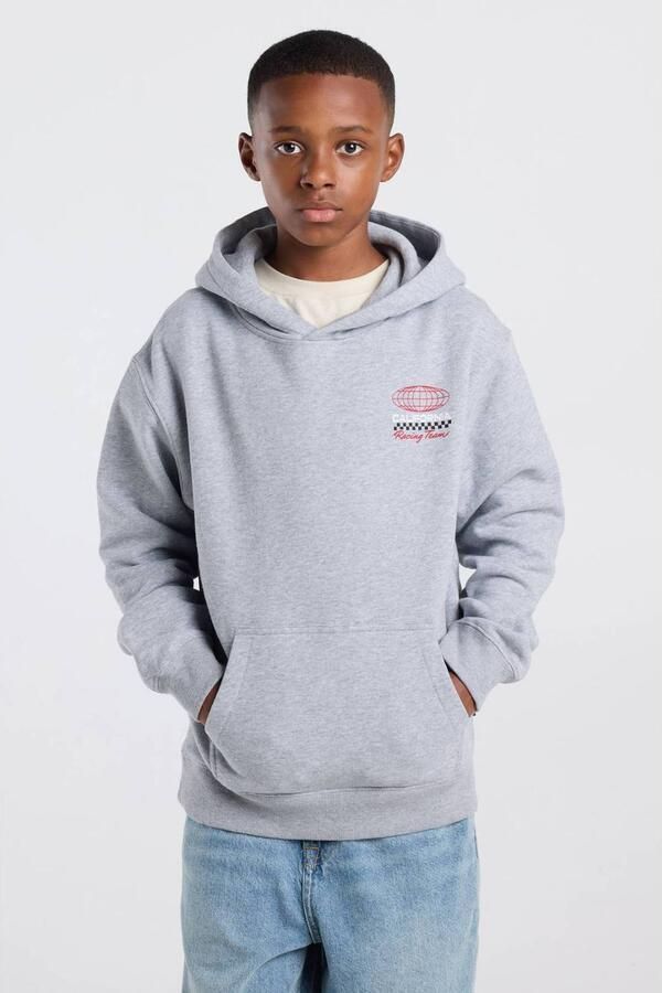 America Today sweater met backprint grijs Backprint
