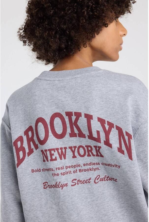 America Today sweater met backprint grijs - Foto 2