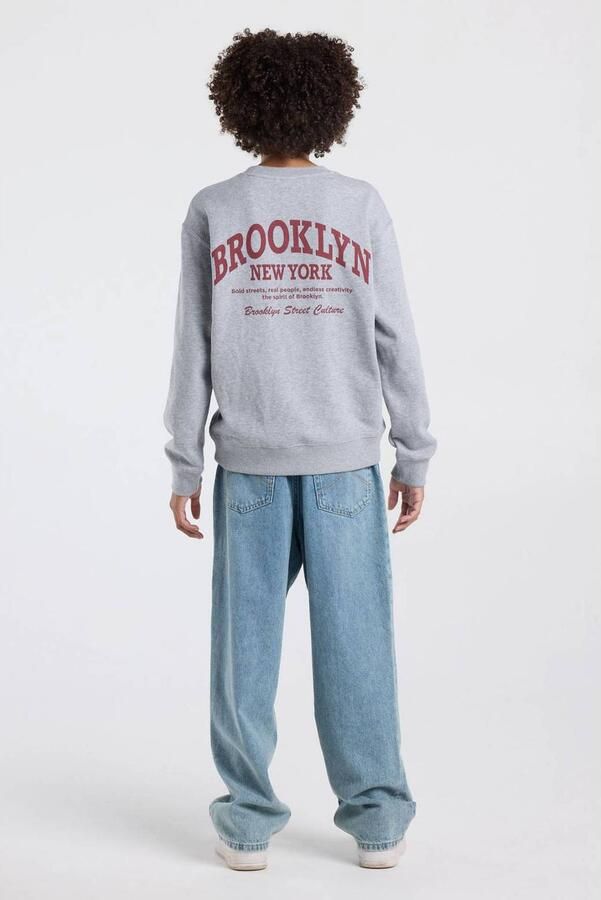 America Today sweater met backprint grijs - Foto 3
