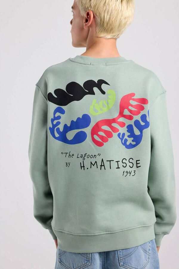 America Today sweater met backprint lichtgroen - Foto 3