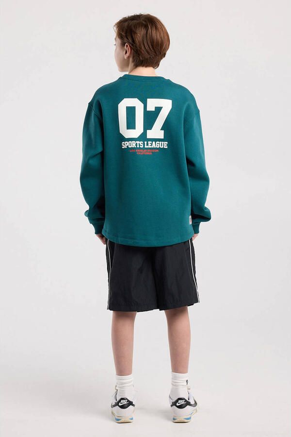 America Today sweater met backprint petrol - Foto 2