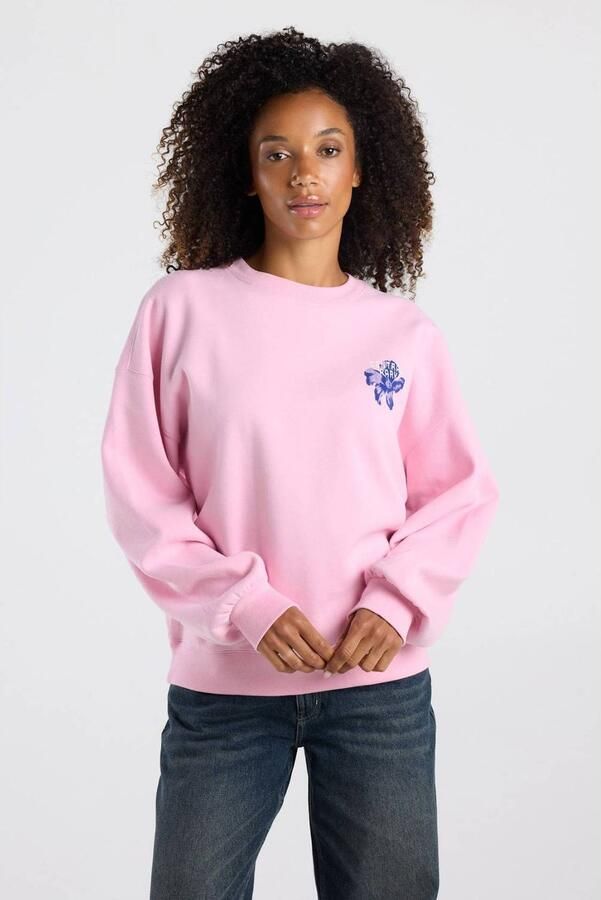 America Today sweater met backprint roze