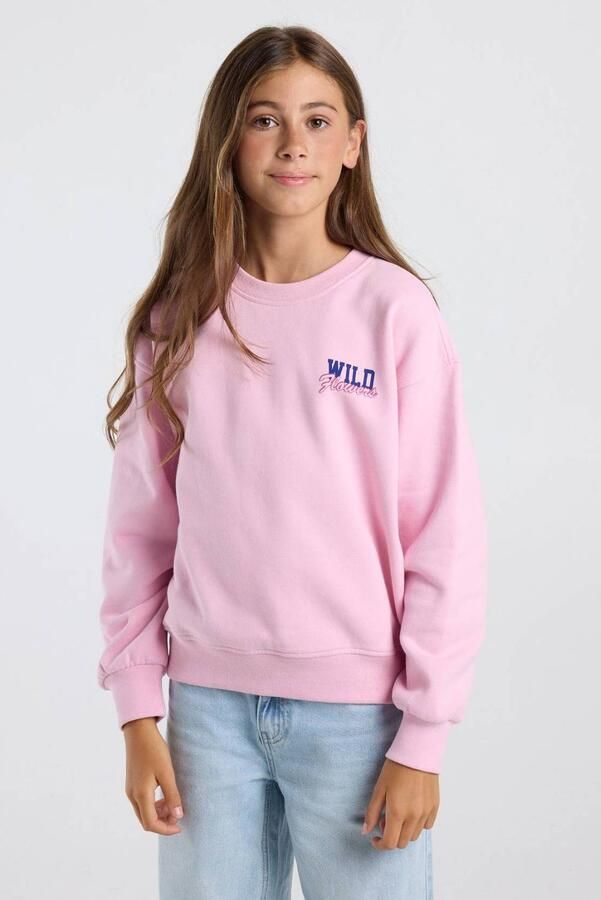 America Today sweater met backprint roze Backprint