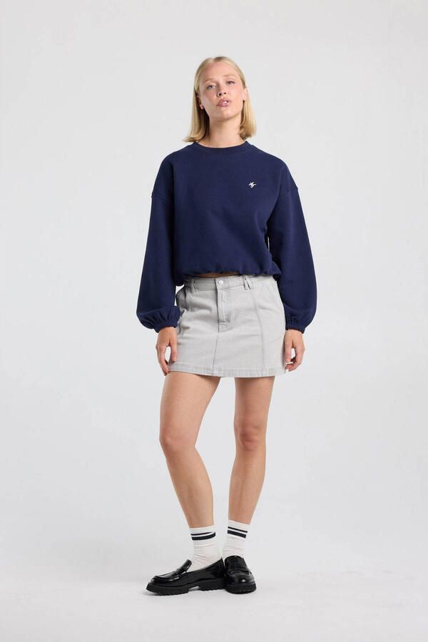 America Today sweater met logo donkerblauw - Foto 3