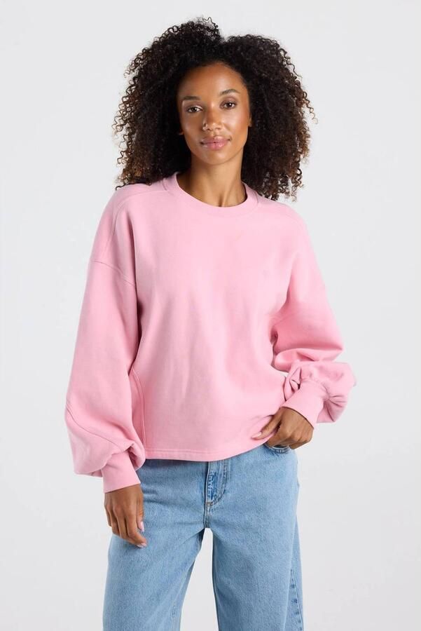 America Today sweater met plooien roze