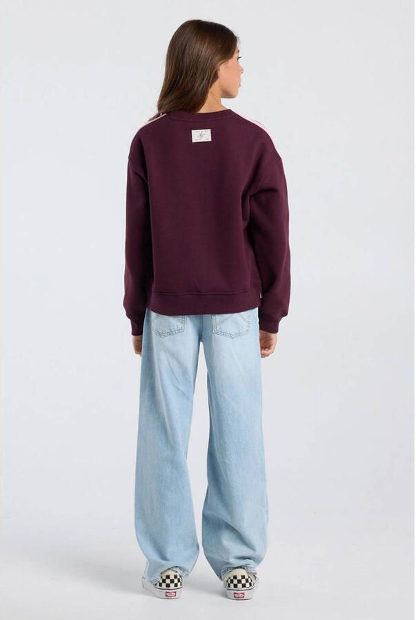 America Today sweater met tekst bordeauxrood - Foto 3