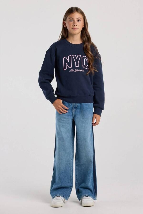America Today sweater met tekst donkerblauw Tekst - Foto 3