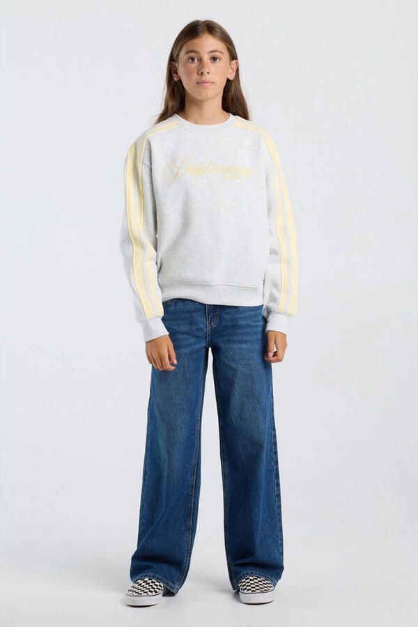 America Today sweater met tekst grijs geel Trui Meerkleurig - Foto 3